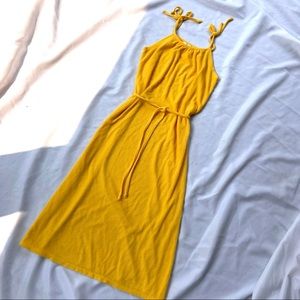 Yellow Terrycloth Maxi Dress
